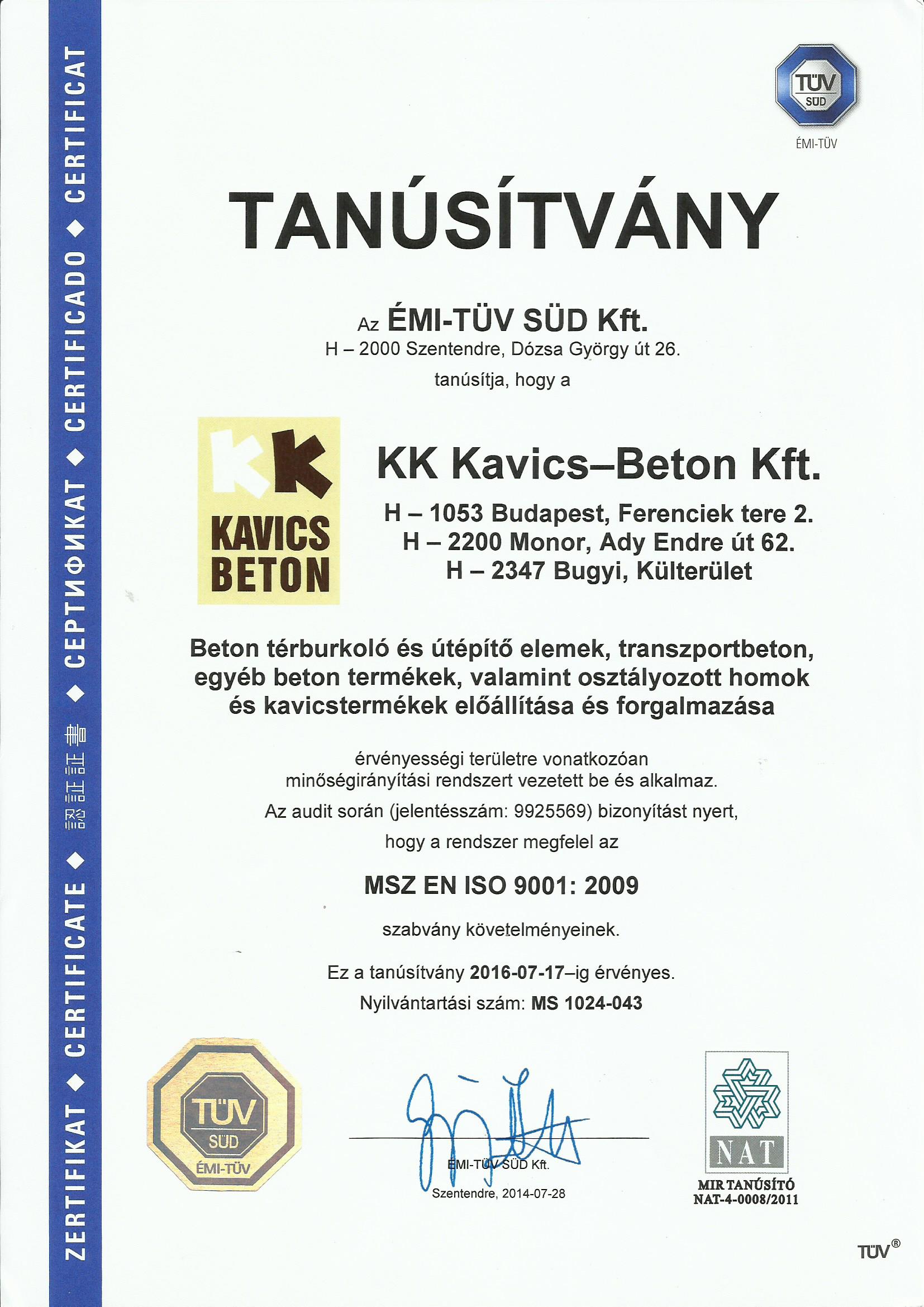 iso minősítés